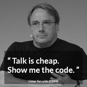 talk is cheap, show me the code.